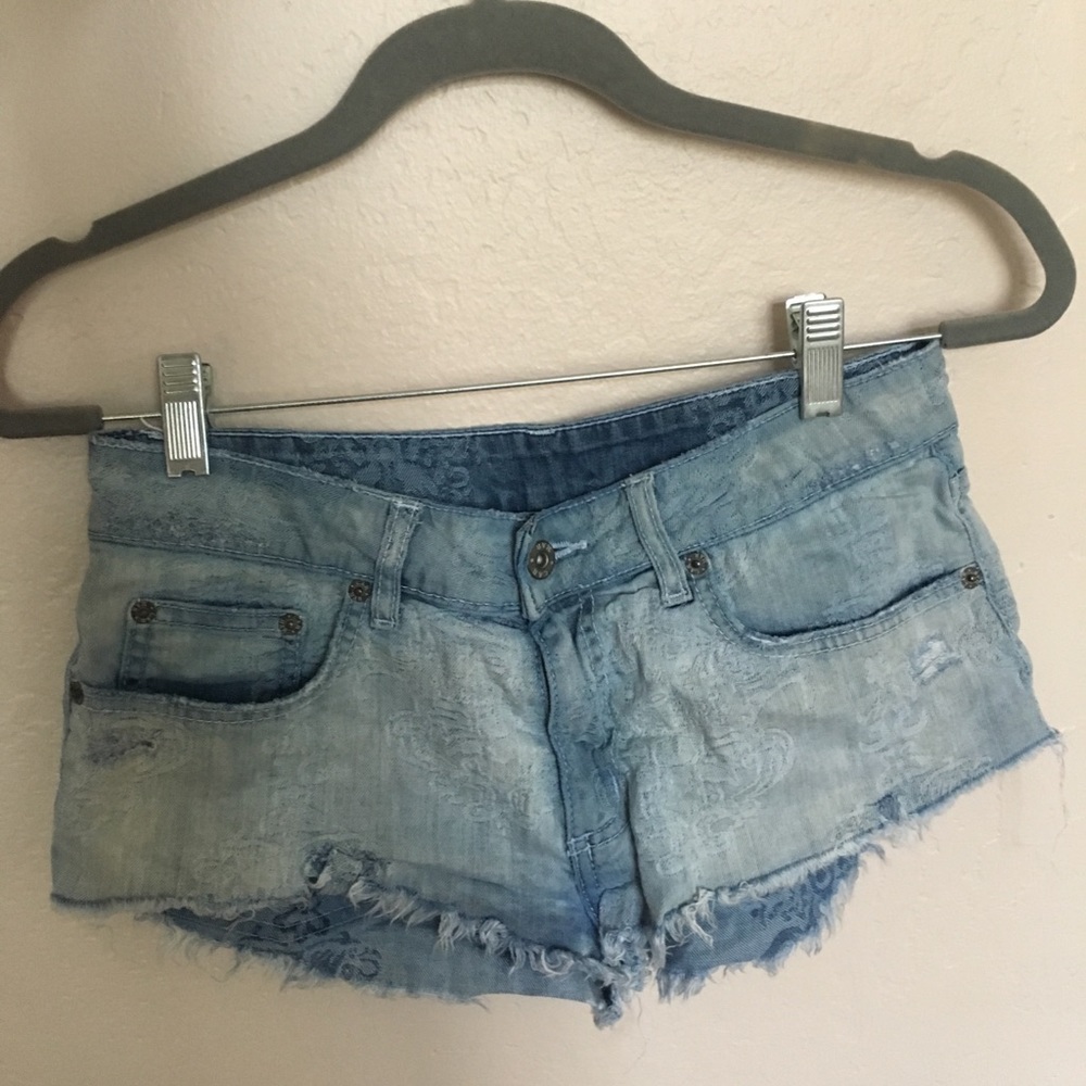Carmar Denim embroidered distressed jean shorts